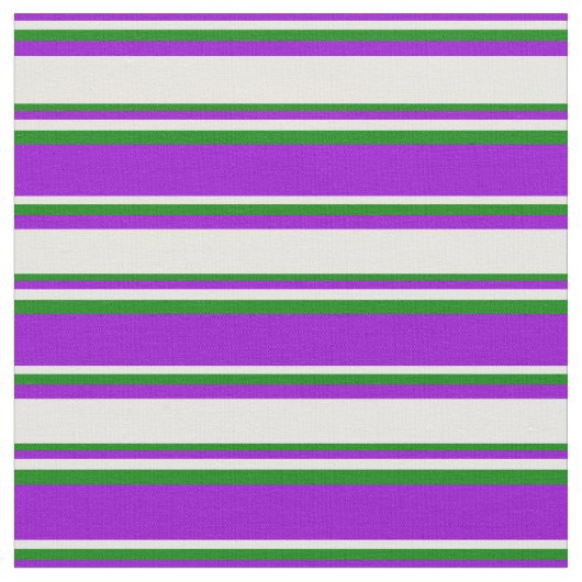 濃い紫、白、緑の色の線 ファブリック (クローズアップ)