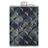 濃い緑がかった「スモークガラス」と3D正方形の混合 フラスク (裏面)