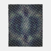 濃い緑がかった「スモークガラス」と3D正方形の混合 フリースブランケット (正面)