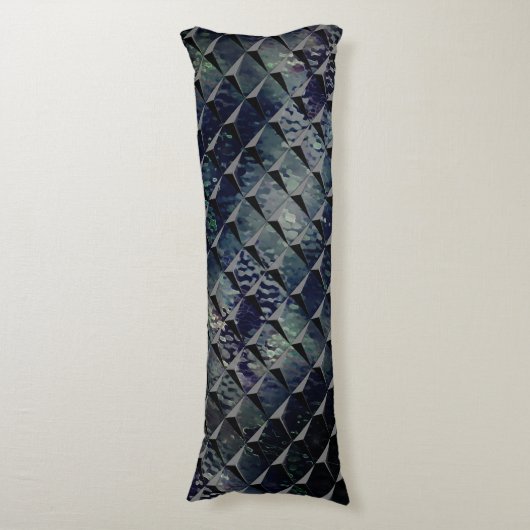 濃い緑がかった「スモークガラス」と3D正方形の混合 ボディピロー (正面縦)