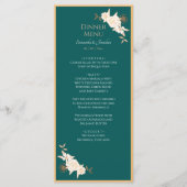 濃い緑とクリームバラ結婚のメニュー メニュー (正面)