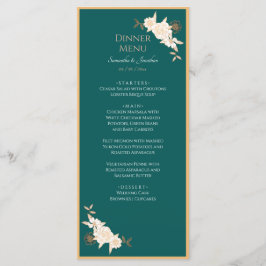 濃い緑とクリームバラ結婚のメニュー メニュー