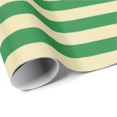 濃い緑とベージュのストライプ ラッピングペーパー (ロールコーナー)