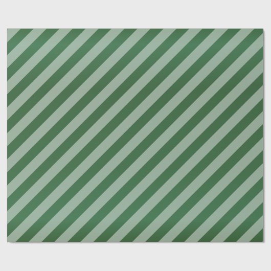 濃い緑と対角線のストライプ ラッピングペーパー (フラット)