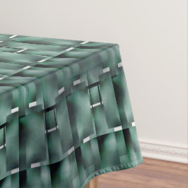 濃い緑と斑点のある緑の長方形 テーブルクロス