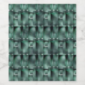 濃い緑と斑点のある緑の長方形 ワインラベル (シングルラベル)