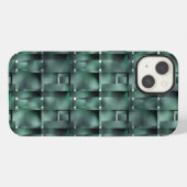 濃い緑と斑点のある緑の長方形 iPhoneケース (裏面横)