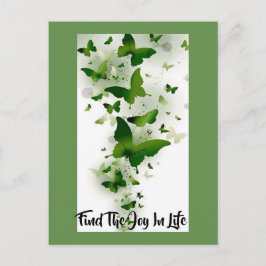 濃い緑と灰色の蝶 ポストカード