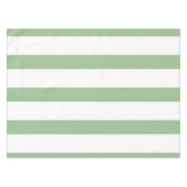 濃い緑と白のストライプ テーブルクロス (正面(横))