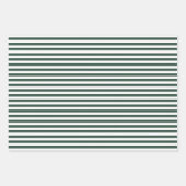 濃い緑と白のストライプ ラッピングペーパーシート (正面)