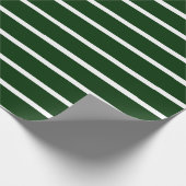 濃い緑と白のストライプ ラッピングペーパー (角)