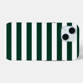 濃い緑と白のストライプ Case-Mate iPhoneケース (裏面 (横))