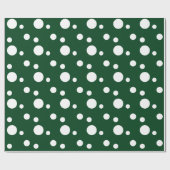 濃い緑と白の水玉模様 ラッピングペーパー (フラット)