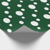 濃い緑と白の水玉模様 ラッピングペーパー (角)