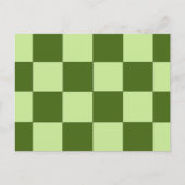 濃い緑と薄い緑の市松模様に ポストカード (正面)