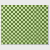 濃い緑と薄い緑の市松模様に ラッピングペーパー (フラット)