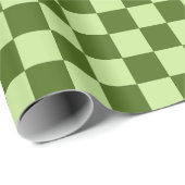 濃い緑と薄い緑の市松模様に ラッピングペーパー (ロールコーナー)