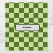 濃い緑と薄い緑の市松模様に ワインラベル (シングルラベル)