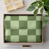 濃い緑と薄い緑の市松模様に 薄葉紙 (ギフト)