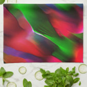 濃い緑と赤のレリーフ、 浮き彫りと深さ キッチンタオル (折り畳み)