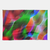 濃い緑と赤のレリーフ、 浮き彫りと深さ キッチンタオル (横)