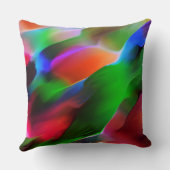 濃い緑と赤のレリーフ、 浮き彫りと深さ クッション (裏面)