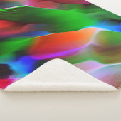 濃い緑と赤のレリーフ、 浮き彫りと深さ シェルパブランケット (3/4)