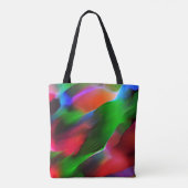 濃い緑と赤のレリーフ、 浮き彫りと深さ トートバッグ (裏面)