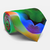 濃い緑と赤のレリーフ、 浮き彫りと深さ ネクタイ (ロール)