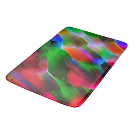 濃い緑と赤のレリーフ、 浮き彫りと深さ バスマット