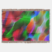 濃い緑と赤の立体感と深み スローブランケット (正面)