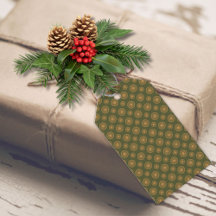 濃い緑と金ゴールドの点と円