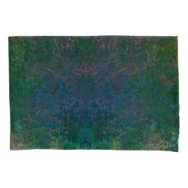 濃い緑と青のアルコールインク抽象芸術 枕カバー