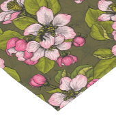 濃い緑にリンゴの花 ショートテーブルランナー (コーナー)