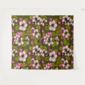 濃い緑にリンゴの花 タペストリー (正面(横))