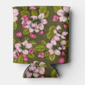 濃い緑にリンゴの花 缶クーラー (正面)