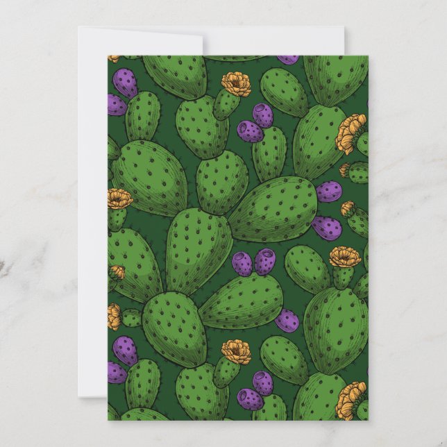 濃い緑に咲くオプンティア (正面)