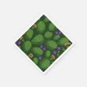濃い緑に咲くオプンティア スタンダードカクテルナプキン (角)