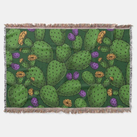 濃い緑に咲くオプンティア スローブランケット (正面)