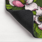 濃い緑に咲くマグノリア マウスパッド (コーナー)