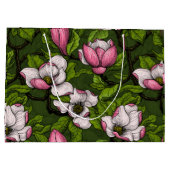 濃い緑に咲くマグノリア ラージペーパーバッグ (裏面)