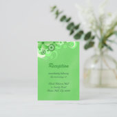 濃い緑のウェディングレセプションカード エンクロージャーカード (スタンド正面)