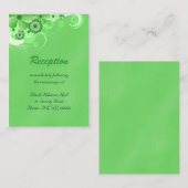 濃い緑のウェディングレセプションカード エンクロージャーカード (正面/裏面)