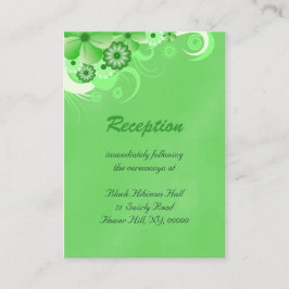 濃い緑のウェディングレセプションカード エンクロージャーカード