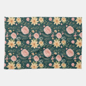 濃い緑のエレガントヴィンテージ キッチンタオル (横)