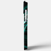 濃い緑のシアンの曲線と波紋の結晶 Case-Mate iPhoneケース (裏面 / 左)
