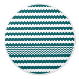 濃い緑のシェブロンデザイン-引き出しノブ セラミックノブ