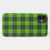 濃い緑のシンプルなタータン柄 Case-Mate iPhoneケース (裏面(横))