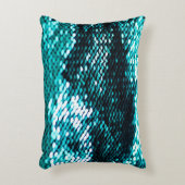 濃い緑のシークインの光沢のあるテクスチャ アクセントクッション (正面(垂直))