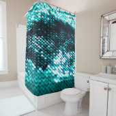 濃い緑のシークインの光沢のあるテクスチャ シャワーカーテン (インサイチュ)